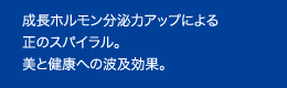 成長ホルモン分泌力アップによる正のスパイラル。美と健康への波及効果。